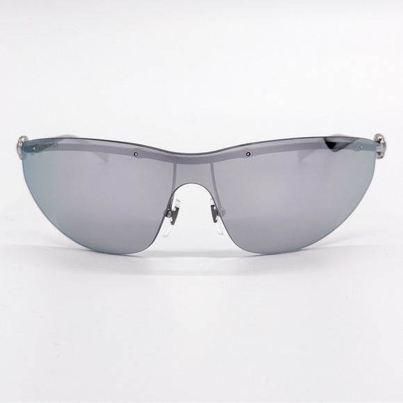 NEW GUCCI GG1700S 002 SUNGLASSES SHIELD SILVER WOMEN GUCCI EYEWEAR - Picture 5 of 11